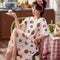 Pajamas Women Summer Short Sleeve Pyjamas Mid-length Cartoon Teens Loungewear Pregnant Woman CH Sleepwear