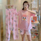 Factory SaleThree-Piece Pajamas Women Summer Short Sleeve Long Pants Plus Size ShopeeSoutheast Asia Loungewear Sleepwear