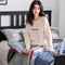 Pajamas Women Long Sleeved Korean Knitted Cotton Sweet Look Adorable Teens Plus Size Loungewear Outdoor Sleepwear