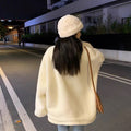 Img 3 - Stand Collar Thick Alphabets Jacket Women Loose Korean Petite Sweatshirt