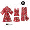 Pajamas Sets Women Korean Personality Printed Loungewear Five-Piece Sleepwear