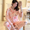 Streaming Popular Casual Pajamas Women Cardigan Sleeve Length Pants Europe Loungewear Sets Sleepwear