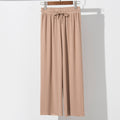 Img 1 - Ice Silk Ankle-Length Wide Leg Women High Waist Drape Thin Loose Slim-Look All-Matching Straight Petite Casual Pants