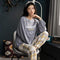 Pajamas Women Cotton Long Sleeved Korean Two-Piece Sets Loose Plus Size Outdoor Loungewear Sleepwear