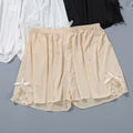 Img 6 - Lace Safety Pants Summer Women Thin Loose Anti-Exposed Plus Size Non Folded Ice Silk Bow Track Shorts