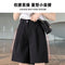 Img 2 - Black Suits Shorts Women Summer Petite Wide Leg High Waist Loose Outdoor Slim Look Straight Casual Mid-Length Pants