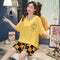 Img 4 - Pajamas Women Summer Short Sleeve Korean Student Thin Plus Size Adorable Cartoon Outdoor Loungewear Sets