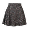 Women Europe Floral Mid-Length High Waist Invisble Zipper Chiffon Printed Short Skirt