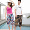 Img 2 - Unisex Men Women Korean Vintage Trendy Wide Leg Pants Couple Three Quarter Casual Loose Cotton Women Beach Beachwear