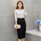 Img 5 - Korean High Waist Slim Look Side Splitted Hip Flattering Mid-Length Skirt