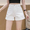 Img 2 - White Denim Shorts Women Loose insRipped A-Line High Waist Wide Leg Hot Pants Summer Slim Look Outdoor