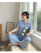 IMG 118 of Pajamas Women Summer Silk Short Sleeve Student isn Korean Thin Loose Plus Size Home Outdoor Sleepwear