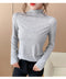 IMG 156 of Black Round-Neck Half-Height Collar Undershirt Women Slim Look Solid Colored Under Long Sleeved Tops Outerwear