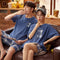 Summer Couple Pajamas Cotton Short Sleeve Shorts Men Cartoon Women Loungewear Sets Sleepwear