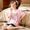 Img 3 - Pajamas Women Summer Short Sleeve Shorts Student Adorable Thin Two-Piece Sets Loungewear Outdoor