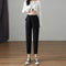 Img 9 - Suit Pants Women Thin Loose Black Harem High Waist Slim Look Petite Three Quarter Straight Casual