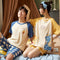 Summer Couple Pajamas Cotton Short Sleeve Shorts Men Cartoon Women Loungewear Sets Sleepwear