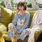 Pajamas Women Cotton Long Sleeved Korean Two-Piece Sets Loose Plus Size Outdoor Loungewear Sleepwear