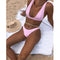 Img 2 - Solid Colored Bikini Flattering Swimsuit Women Europe Sexy Bare Back Beach