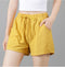 IMG 108 of Striped Cotton Shorts Short Wide Leg Women Pants Summer Loose Pocket Elastic Waist Shorts