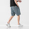 IMG 106 of Summer Men Denim knee length Young Trendy Pants Loose Chequered Shorts