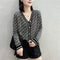 Img 1 - Europe V-Neck Single-Breasted Loose Long Sleeved Sweater Cardigan Women Popular insKnitted Tops