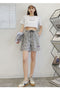 IMG 116 of Thin Chequered Shorts Women Summer Elastic Waist Loose Wide Leg Pants Korean Student Casual Shorts