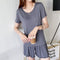 IMG 117 of Summer Modal Round-Neck Short Sleeve Shorts Pajamas Sets Thin Plus Size Loose Two-Piece Loungewear Women Sleepwear