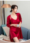 IMG 104 of Pajamas Women Summer Sexy Silk Thin Padded Flattering Pyjamas Long Sleeved Outdoor Two-Piece Sets Sleepwear