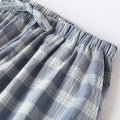 IMG 113 of Japanese Chequered Pajamas Pants Men Summer Cotton Double Layer Thin Bermuda Shorts Beach Home Shorts