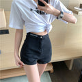 IMG 119 of Denim Shorts Women Summer High Waist Stretchable Hot Pants Hong Kong Vintage Sexy insPants Shorts