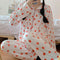 IMG 122 of Pajamas Women Long Sleeved Cardigan Two-Piece Sets Japanese insStrawberry Adorable Student Loungewear Outdoor Sleepwear