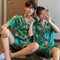 Couple Pajamas Summer Women Silk Men Casual Plus Size Short Sleeve Thin Loungewear Two-Piece Sets Sleepwear