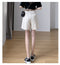 IMG 116 of Free Belt Cotton Suits Shorts Women Summer Korean Wide Leg Pants Loose Slim Look All-Matching Bermuda Shorts