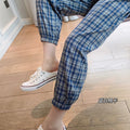 IMG 119 of Colourful Chequered Jogger Pants Summer ins Korean Women Casual Loose Slim Look Breathable Pants