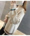 IMG 128 of Student Korean Pocket Sweater Women Loose V-Neck Long Sleeved Matching Knitted Cardigan Outerwear