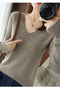 IMG 143 of Women Pullover Slim Look Solid Colored Long Sleeved V-Neck Undershirt Sweater Outerwear