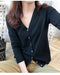 IMG 144 of Undershirt V-Neck Cardigan Short Matching Sweater Women Loose Long Sleeved Knitted Thin Outerwear