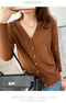 IMG 131 of Undershirt V-Neck Cardigan Short Matching Sweater Women Loose Long Sleeved Knitted Thin Outerwear