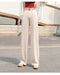 Img 3 - Ice Silk Wide Leg Pants Women Summer Korean Drape Loose High Waist Elastic Thin Straight Jeans Long Casual