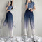 Img 4 - Summer Gradient Trendy Jogger Ice Silk Drape Casual Pants Loose Thin Women