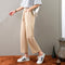 Img 3 - Cotton Blend Wide Leg Pants Women High Waist All-Matching Straight Jeans Loose Casual Ankle-Length Harem