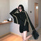 IMG 104 of Black Reflective Short Sexy Sweatshirt Women Batwing Sleeve Long Sleeved Tops Jacket ins Outerwear