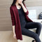 Img 1 - Korean All-Matching Loose Pocket Mid-Length Knitted Cardigan Sweater Women Long Sleeved Tops