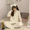 IMG 115 of insPajamas Women Korean Sweet Look Adorable Popular Long Sleeved Cardigan Teens Casual Pants Loungewear Sets Sleepwear