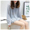 IMG 120 of Striped Sweater Women Summer Sunscreen Long Sleeved Tops Loose Thin Silk T-Shirt Outerwear