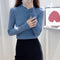 Sweater Women Half-Height Collar Silver Knitted Matching Elegant Lazy Pullover Outerwear