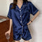 Silk Pajamas Women Summer Plus Size XLPlus  Cardigan Short Sleeve Loungewear Sleepwear