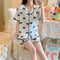 Img 2 - Silk Pajamas Women Summer Thin Sexy Short Sleeve Bow Sets Popular Loungewear