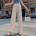 Img 1 - Summer Ice Silk Wide Leg Pants Drape High Waist Slim Look Trendy Long Women Mid-Length Shorts